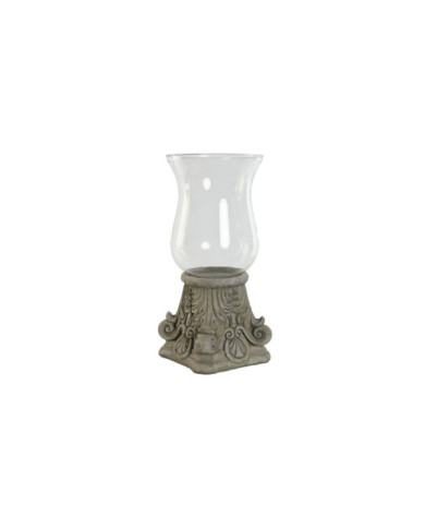 PORTAVELA CEMENTO CRISTAL 26X26X58 DESGASTADO GRIS