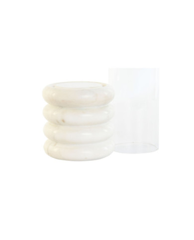 PORTAVELA MARMOL CRISTAL 10X10X33 NATURAL BLANCO