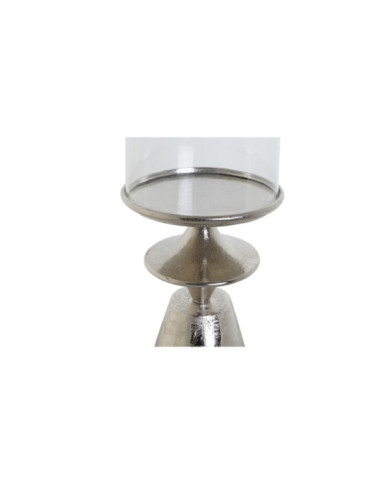 PORTAVELA ALUMINIO CRISTAL 21X21X67 PLATEADO