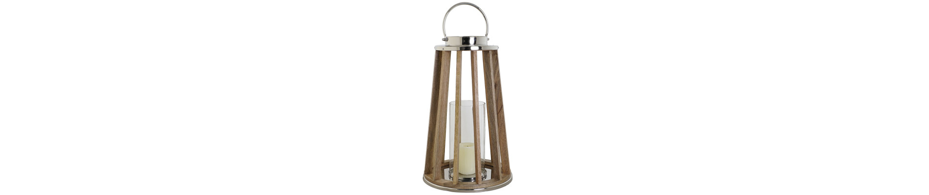 PORTAVELA MANGO CRISTAL 32X32X51 NATURAL MARRON