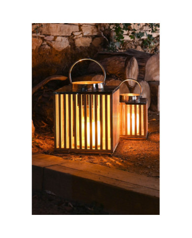 PORTAVELA MANGO CRISTAL 31X31X35 NATURAL MARRON