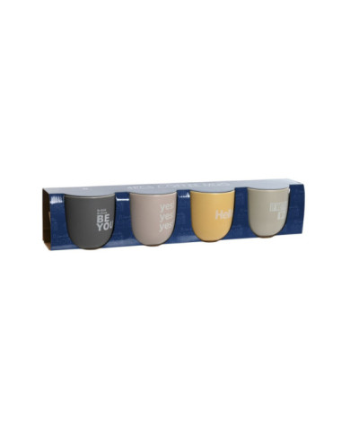MUG SET 4 PORCELANA NEW BONE 13X9X9,4 410ML, ROSA