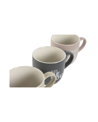 MUG SET 4 PORCELANA NEW BONE 13X9X9,4 410ML, ROSA