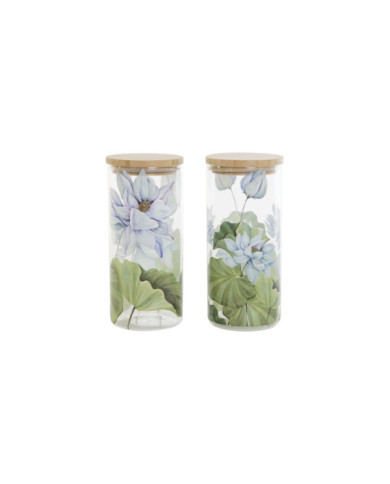 BOTE BOROSILICATO 10X10X22 1400ML NENUFARES 2 SURT