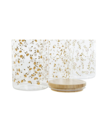 BOTE BOROSILICATO BAMBU 10X10X22 1400ML, 4 SURT.