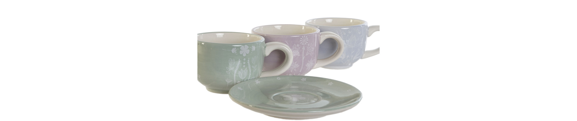CAFE SET 6 DOLOMITE METAL 20X18X20 180 ML VERDE