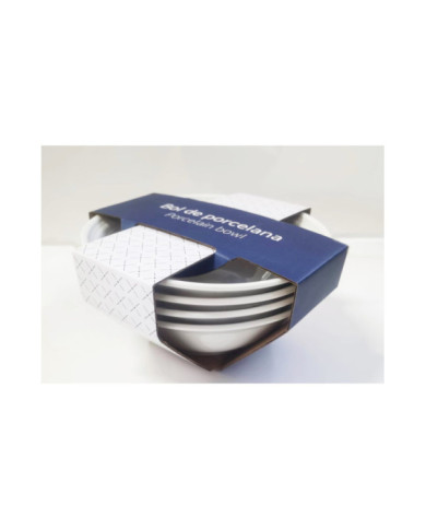 BOL SET 4 PORCELANA 17X17X7 BLANCO