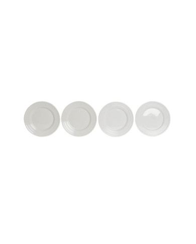 PLATO SET 4 PORCELANA 19X19X2 BLANCO