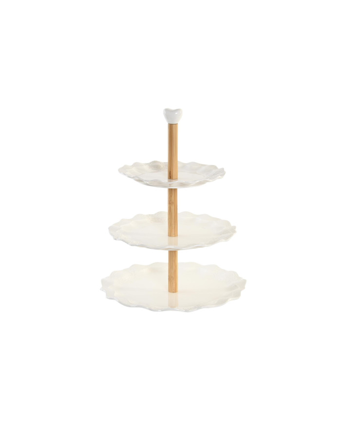 FRUTERO PORCELANA BAMBU 27X27X34 3EST, BLANCO