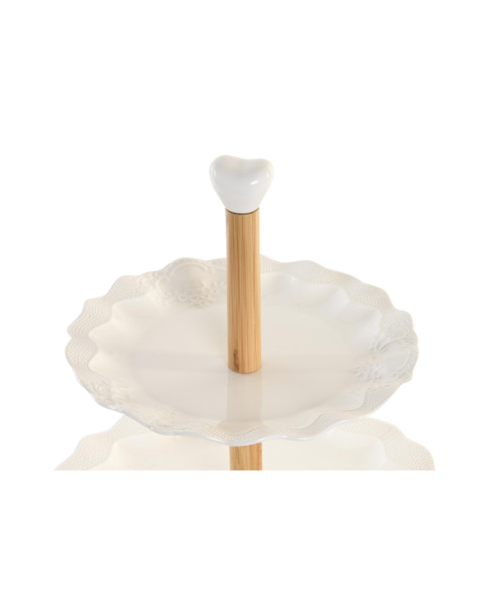 FRUTERO PORCELANA BAMBU 27X27X34 3EST, BLANCO
