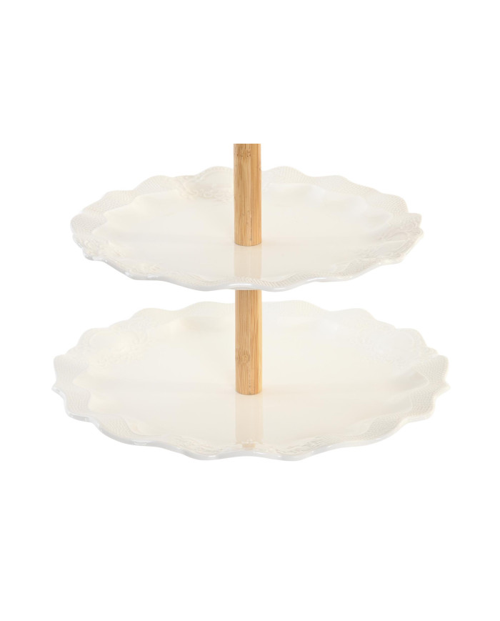 FRUTERO PORCELANA BAMBU 27X27X34 3EST, BLANCO
