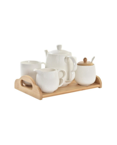 CAFE SET 6 PORCELANA BAMBU 29X26X7 BLANCO