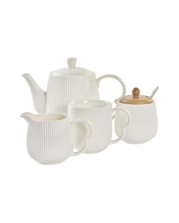 CAFE SET 6 PORCELANA BAMBU 29X26X7 BLANCO