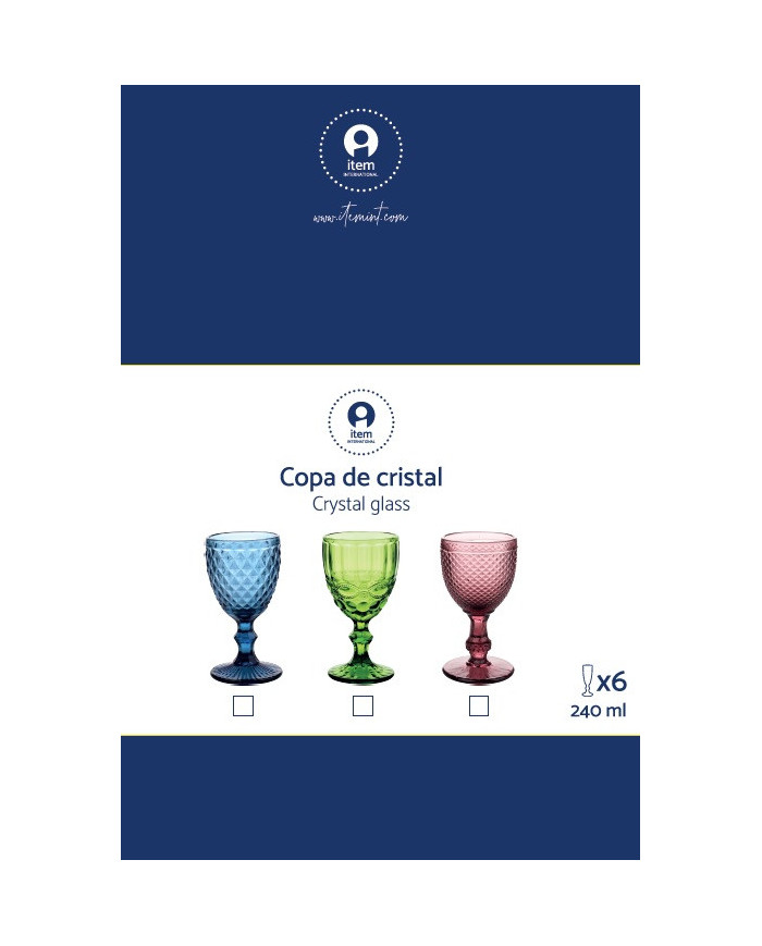 COPA CRISTAL 7,5X7,5X15,5 240ML, GRABADO ROSA