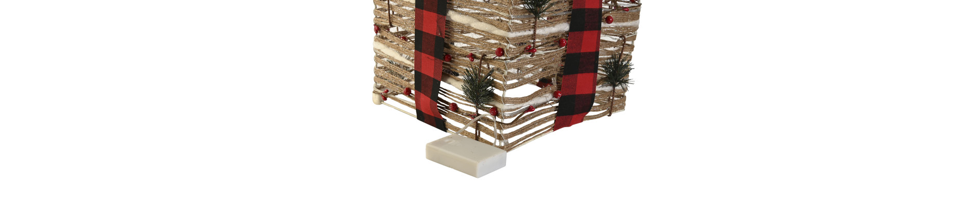 REGALO SET 3 LED RATAN 25X25X25 NATURAL