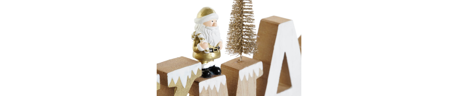 DECORACION MADERA 24X2X16 XMAS BLANCO