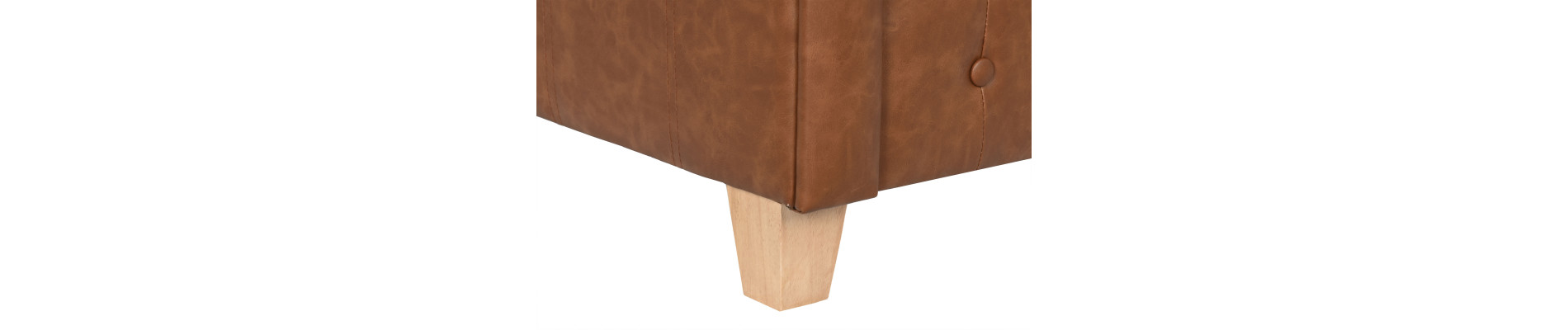 SILLON POLIESTER MADERA 80X80X70 SIMIL PIEL MARRON