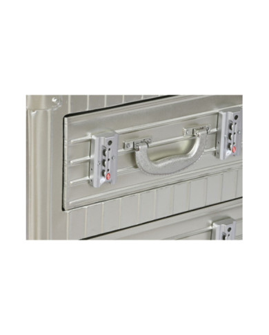 MESITA DE NOCHE METAL MDF 46X39X63 PLATEADO