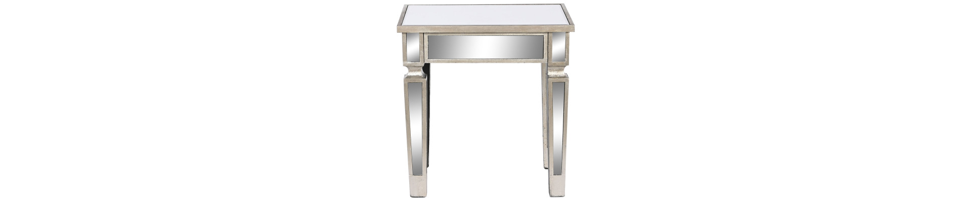 MESITA AUXILIAR ESPEJO MDF 43,5X33X45,5 PLATEADO
