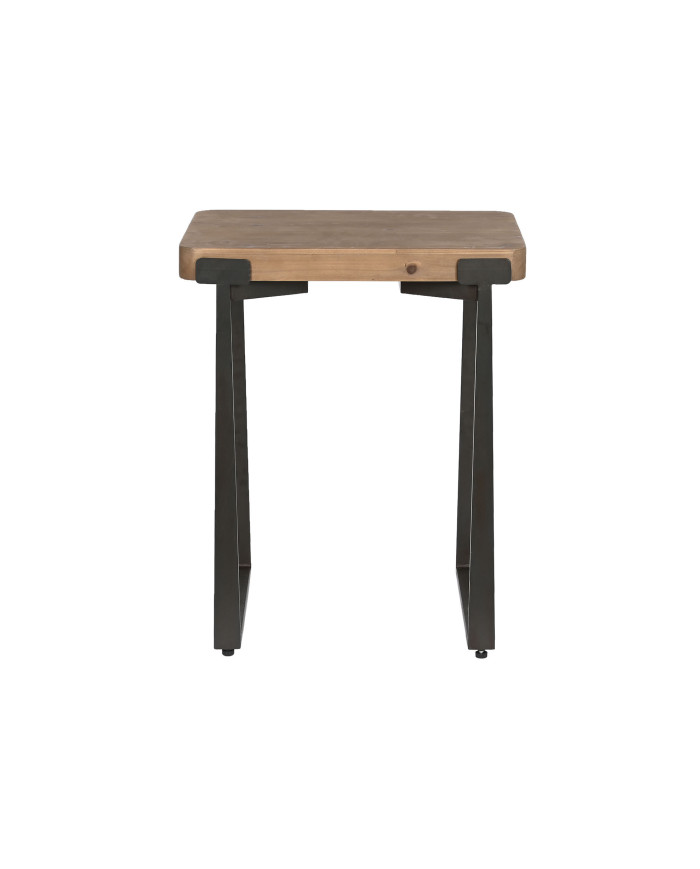 MESITA AUXILIAR SET 2 ABETO HIERRO 50X38X62 MARRON