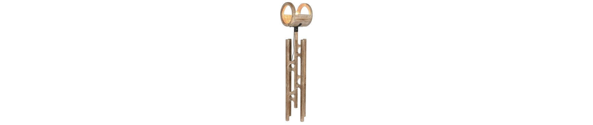 LAMPARA PIE MADERA RECICLADA TECA 31X31X156