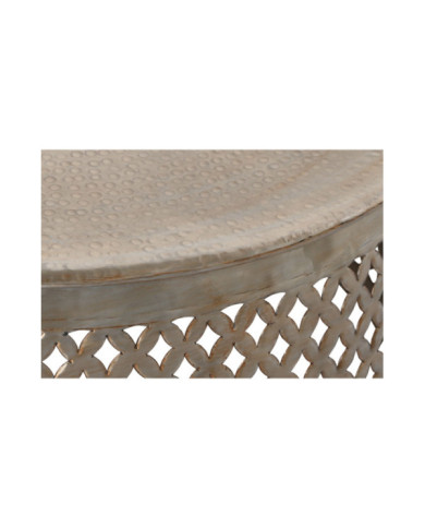 MESA CENTRO ALUMINIO 82X82X38 DORADO