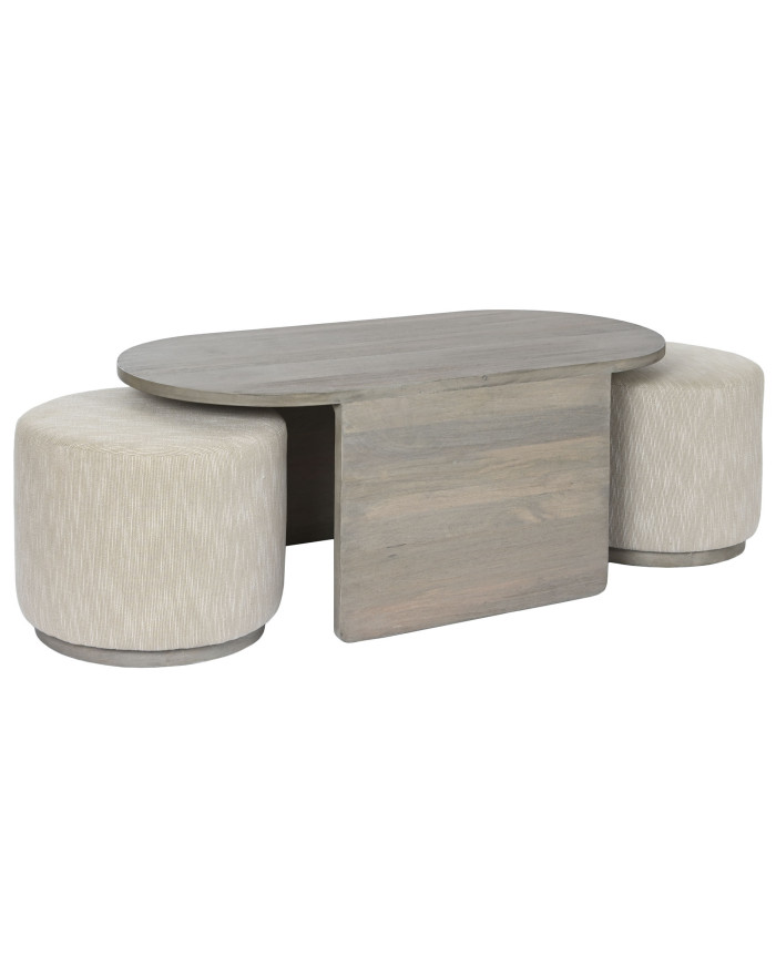 MESA CENTRO SET 3 MANGO POLIESTER 117X56X48 GRIS