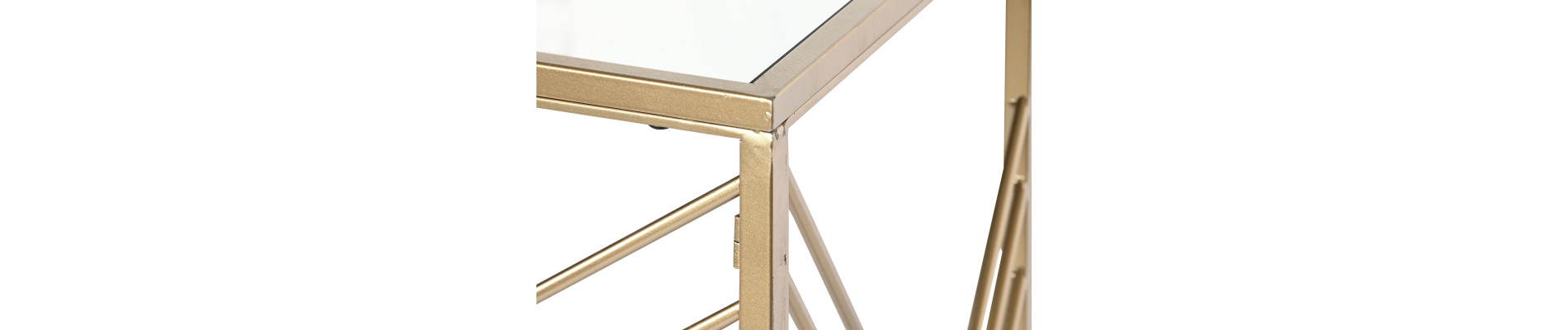 CONSOLA METAL CRISTAL 120X40X80 DORADO