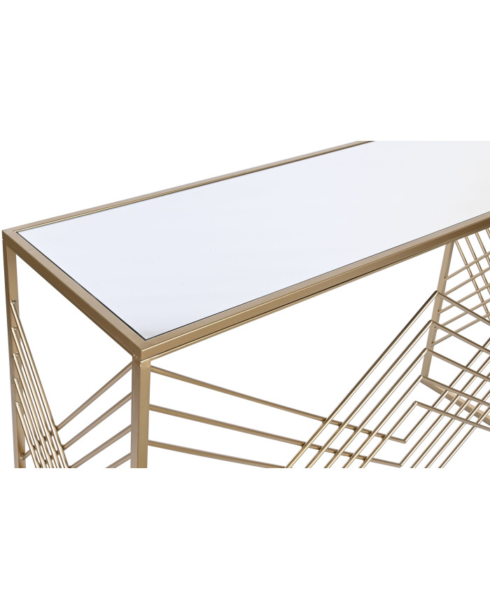 CONSOLA METAL CRISTAL 120X40X80 DORADO