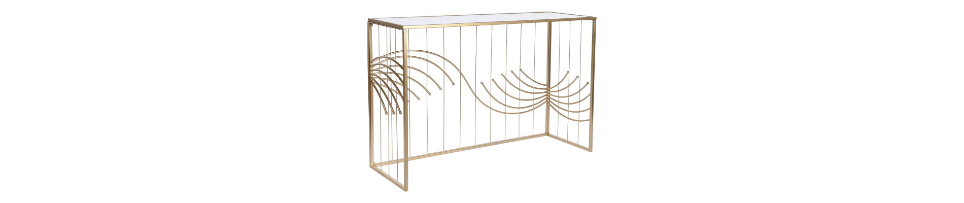 CONSOLA METAL ESPEJO 120X40X80 DORADO