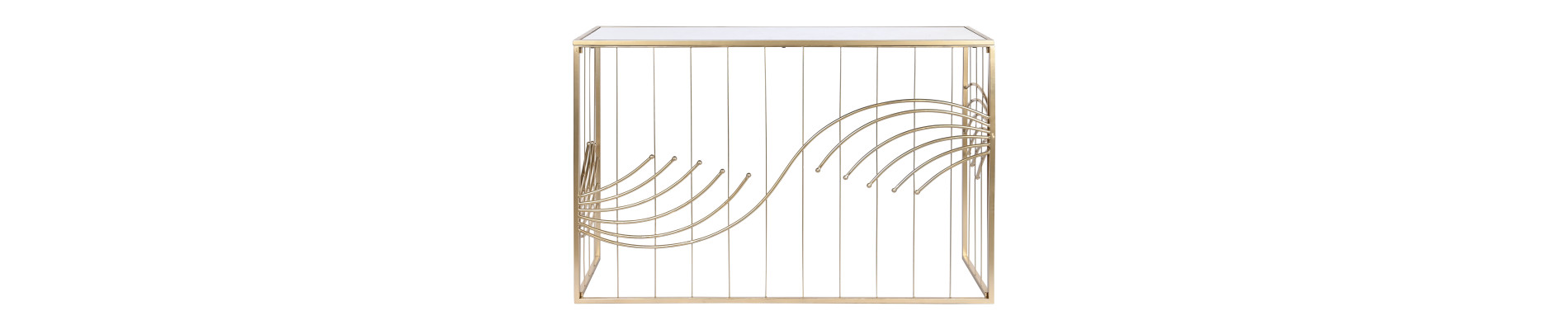 CONSOLA METAL ESPEJO 120X40X80 DORADO