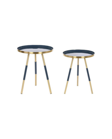 MESITA AUXILIAR SET 2 HIERRO 41X41X51 METAL PATINA