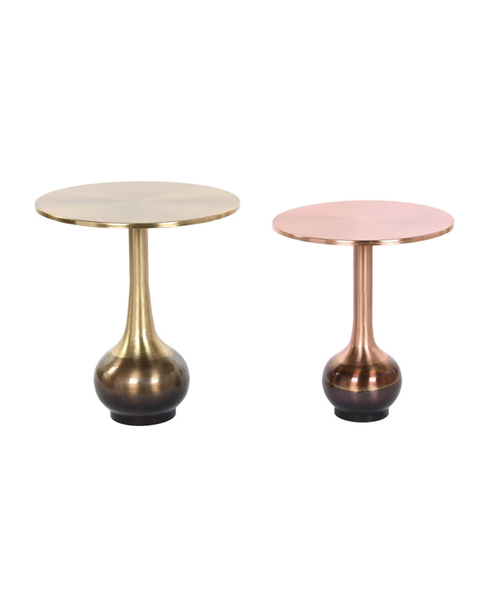 MESITA AUXILIAR SET 2 HIERRO 46X46X51 METAL PATINA