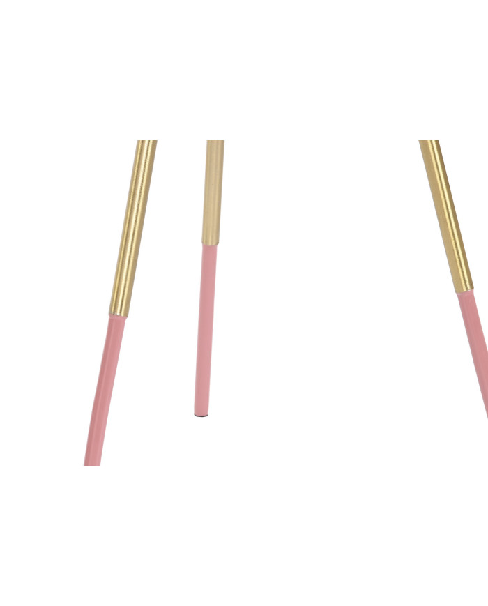 MESITA AUXILIAR SET 2 41X41X51 METAL PATINADO ROSA