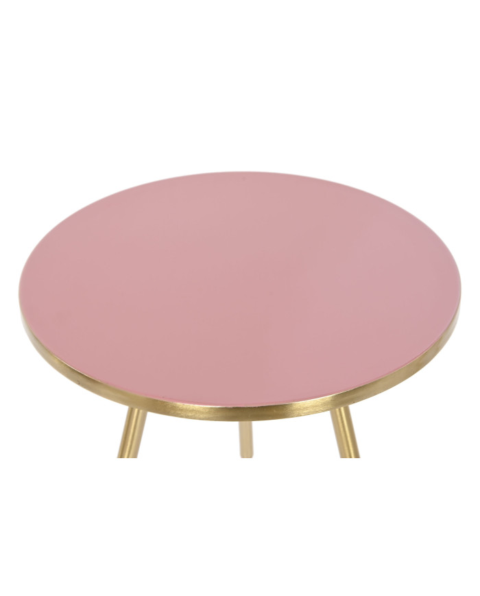 MESITA AUXILIAR SET 2 41X41X51 METAL PATINADO ROSA