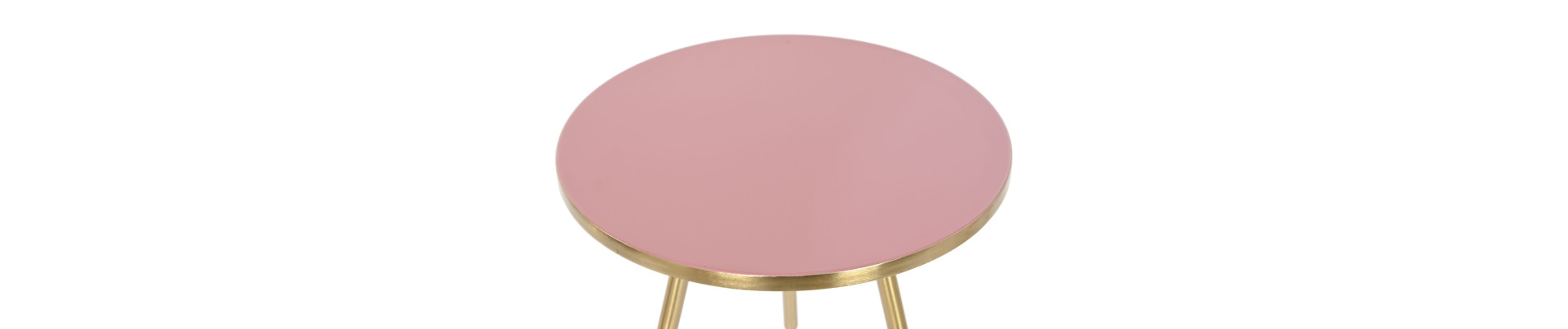 MESITA AUXILIAR SET 2 41X41X51 METAL PATINADO ROSA