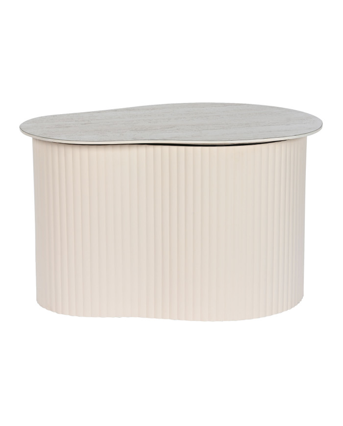 MESITA AUXILIAR METAL CERAMICA 70X46X38 BEIGE