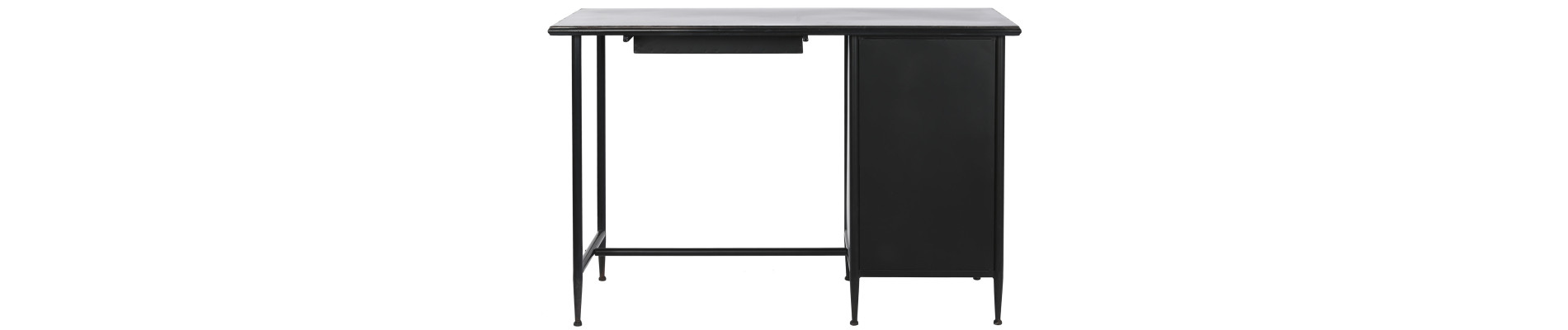 ESCRITORIO METAL CRISTAL 120X50X80 NEGRO