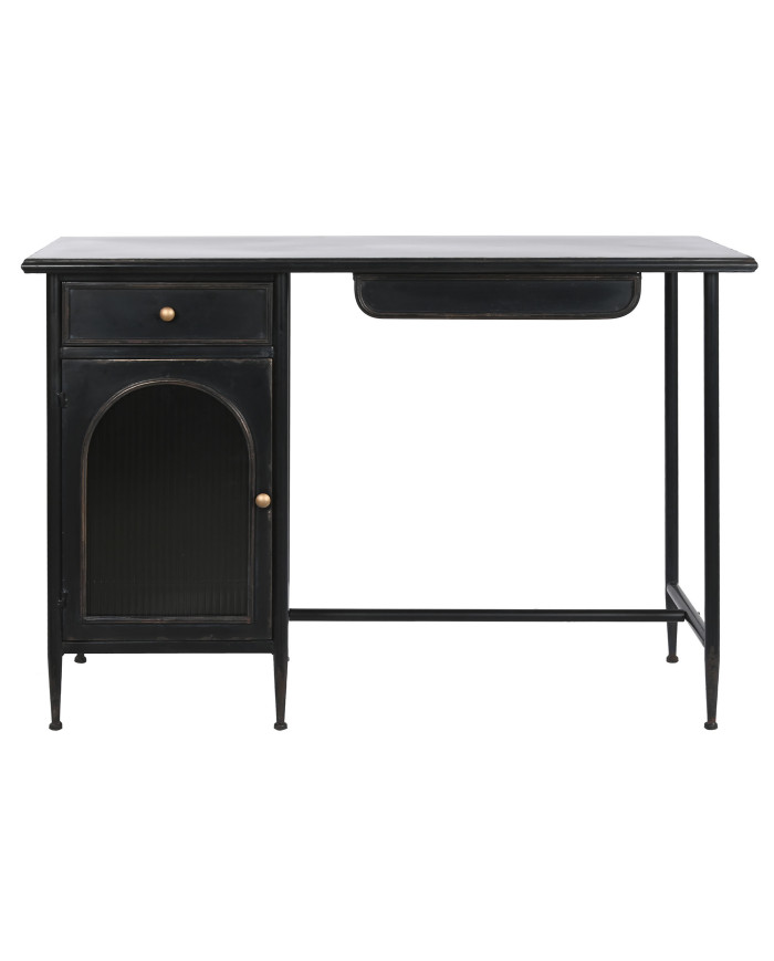 ESCRITORIO METAL CRISTAL 120X50X80 NEGRO