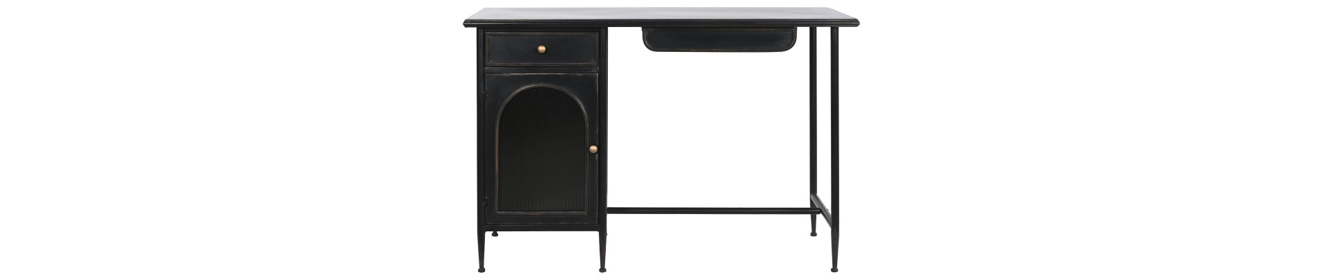 ESCRITORIO METAL CRISTAL 120X50X80 NEGRO