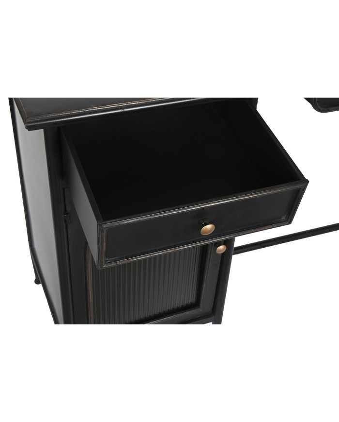 ESCRITORIO METAL CRISTAL 120X50X80 NEGRO