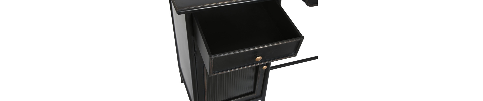 ESCRITORIO METAL CRISTAL 120X50X80 NEGRO
