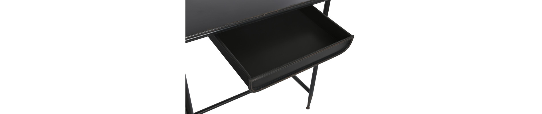 ESCRITORIO METAL CRISTAL 120X50X80 NEGRO