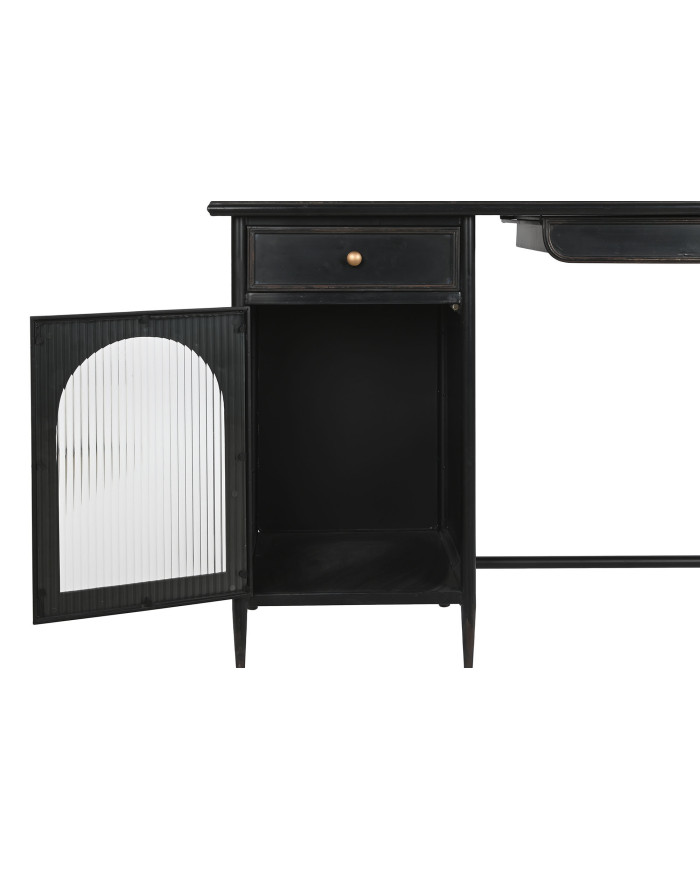 ESCRITORIO METAL CRISTAL 120X50X80 NEGRO