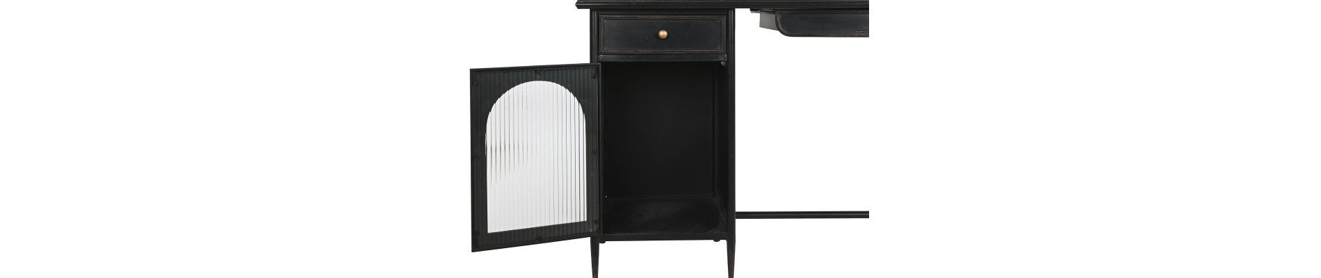 ESCRITORIO METAL CRISTAL 120X50X80 NEGRO