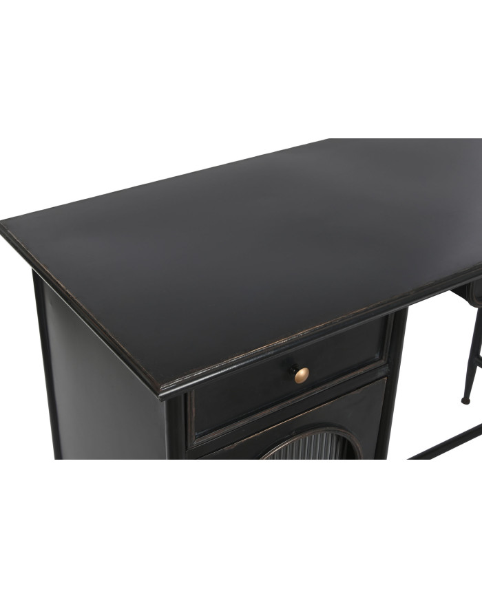 ESCRITORIO METAL CRISTAL 120X50X80 NEGRO