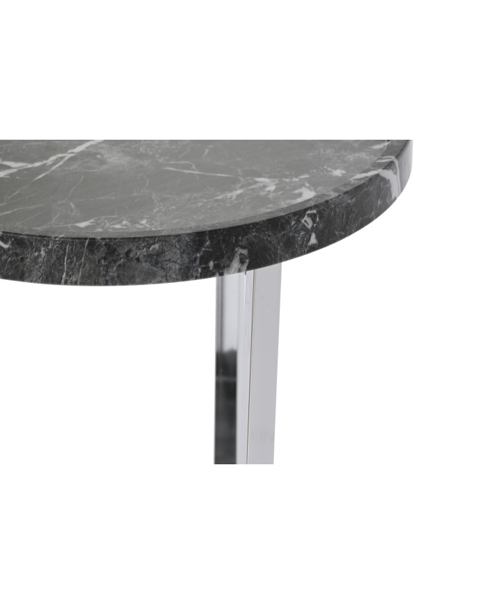 MESITA AUXILIAR MDF INOX 40X40X53 SIMIL MARMOL