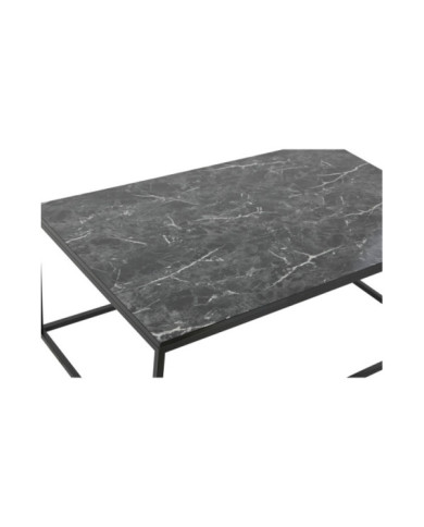 MESA CENTRO MDF METAL 100X60X40 SIMIL MARMOL NEGRO