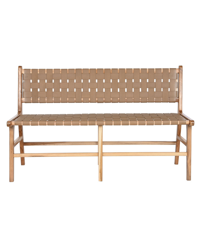 BANCO TECA PIEL 140X59X89 BEIGE