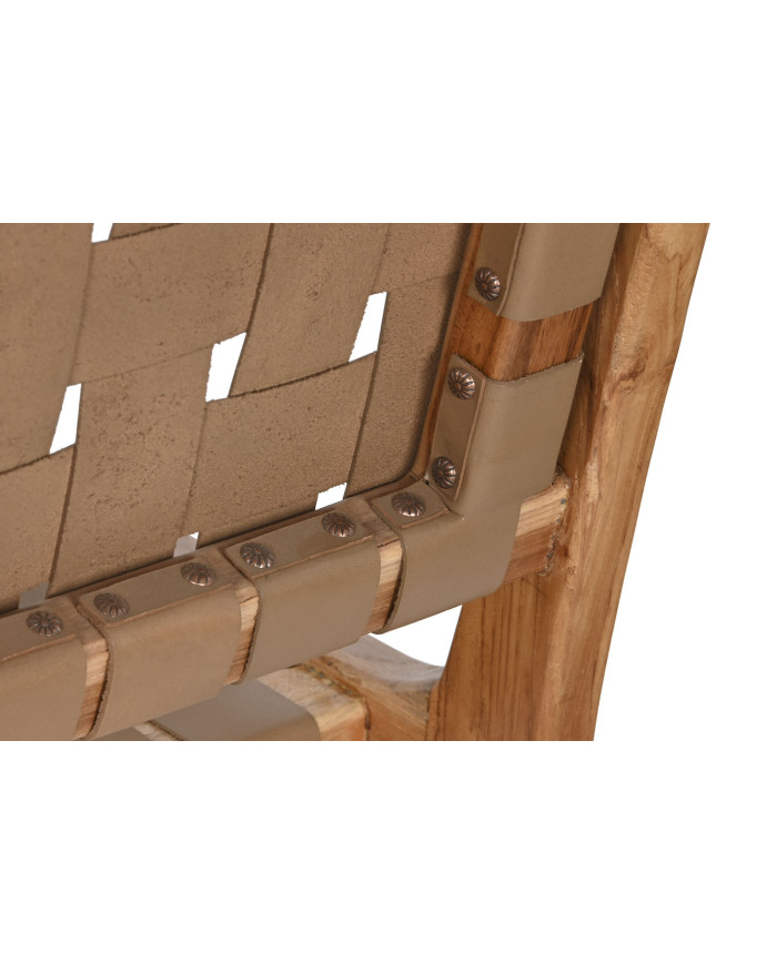 BANCO TECA PIEL 140X59X89 BEIGE